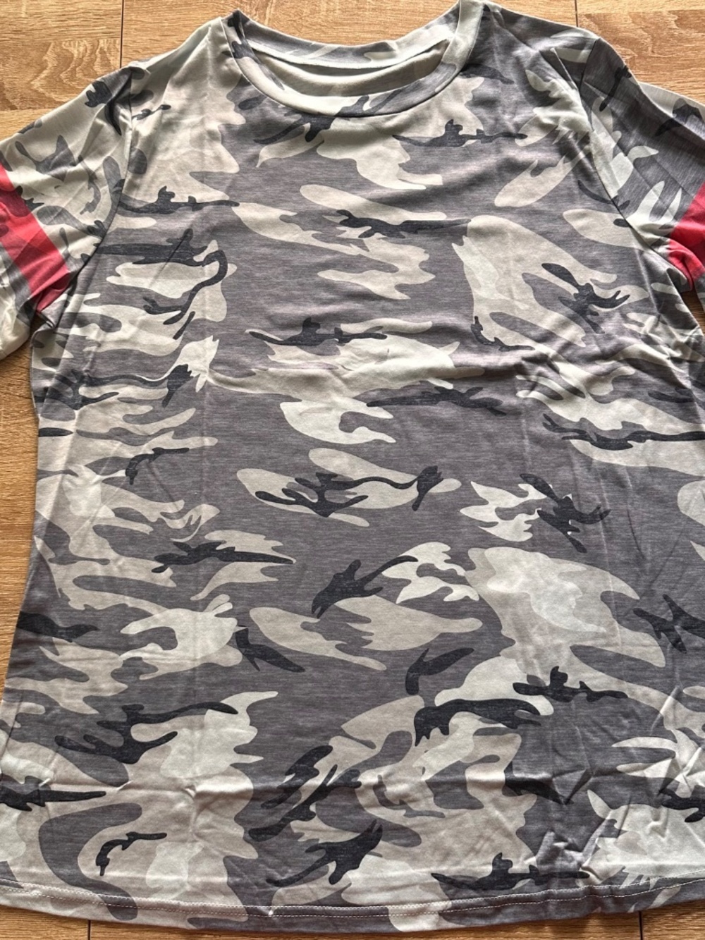 Grey Camo Pink Stripe Tee - Picture 4 of 5